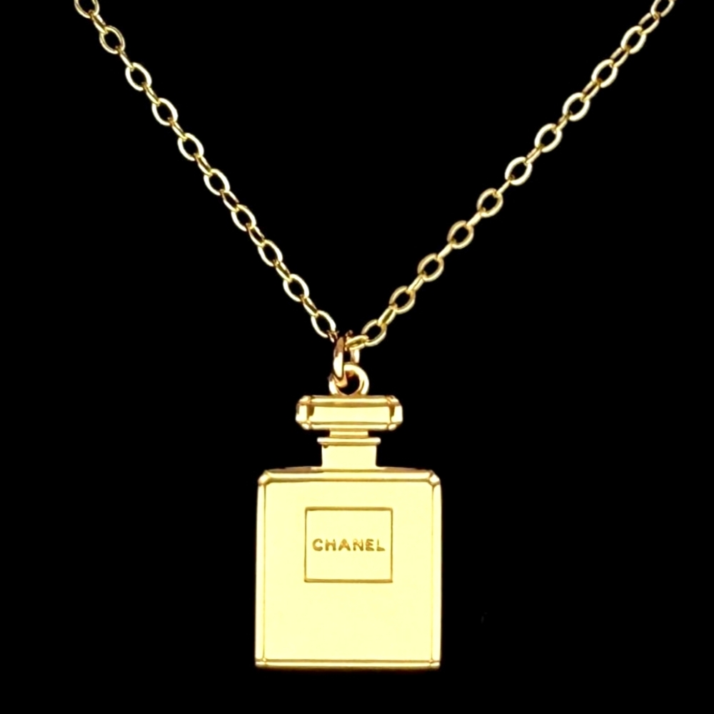 Gold Pendant Bottle Necklace